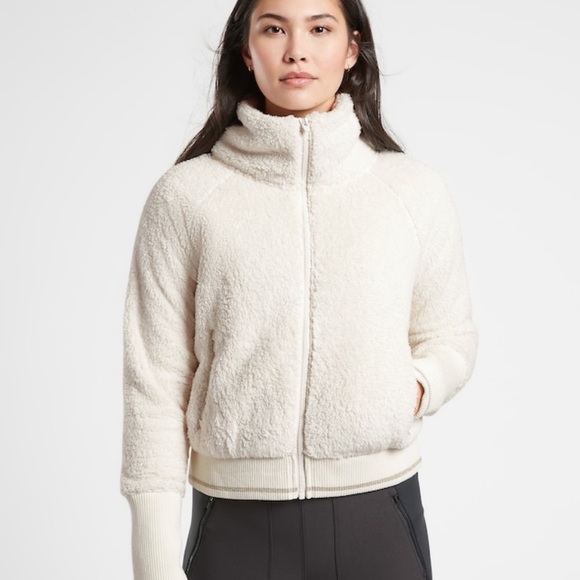 Athleta Jackets & Blazers - Athleta Tugga Sherpa jacket in natural